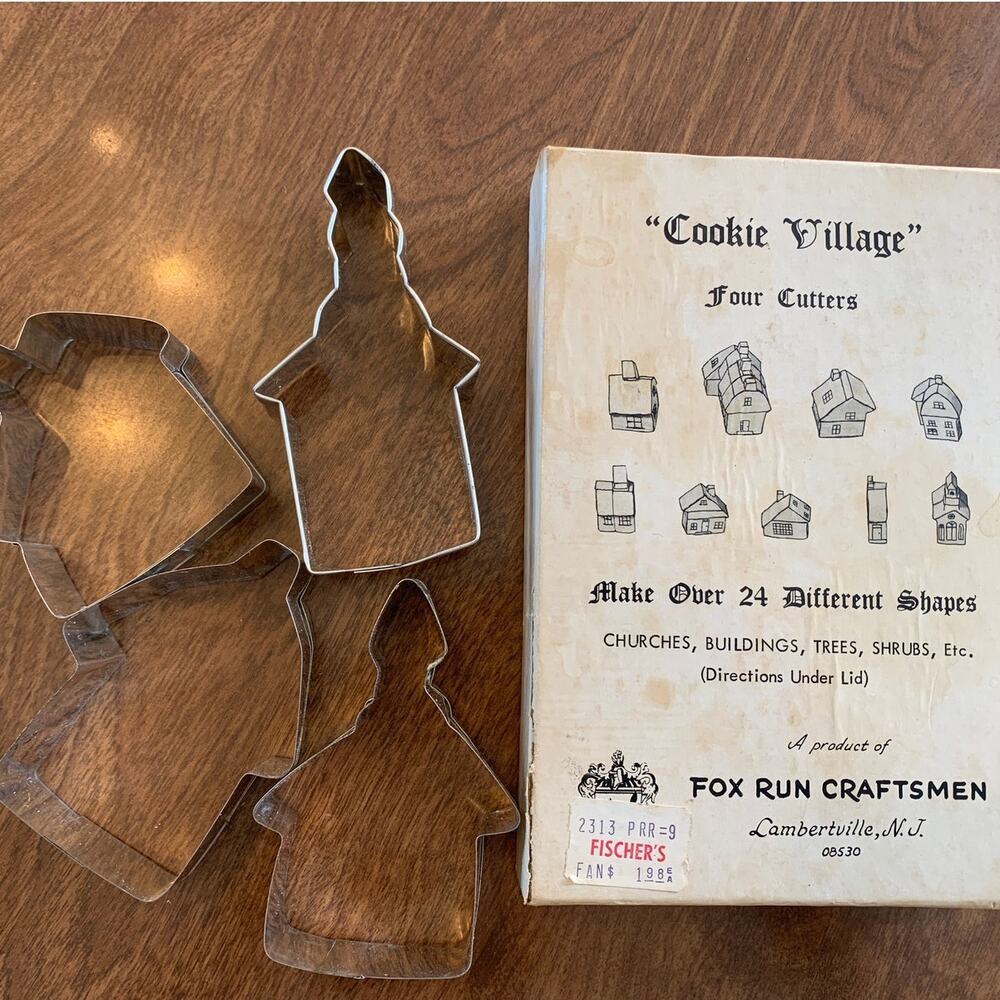Vintage "Cookie Village" 4 cutters 24 shapes with directions